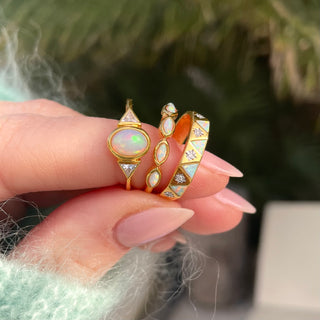 Izar Opal Diamond Band Carrie Elizabeth