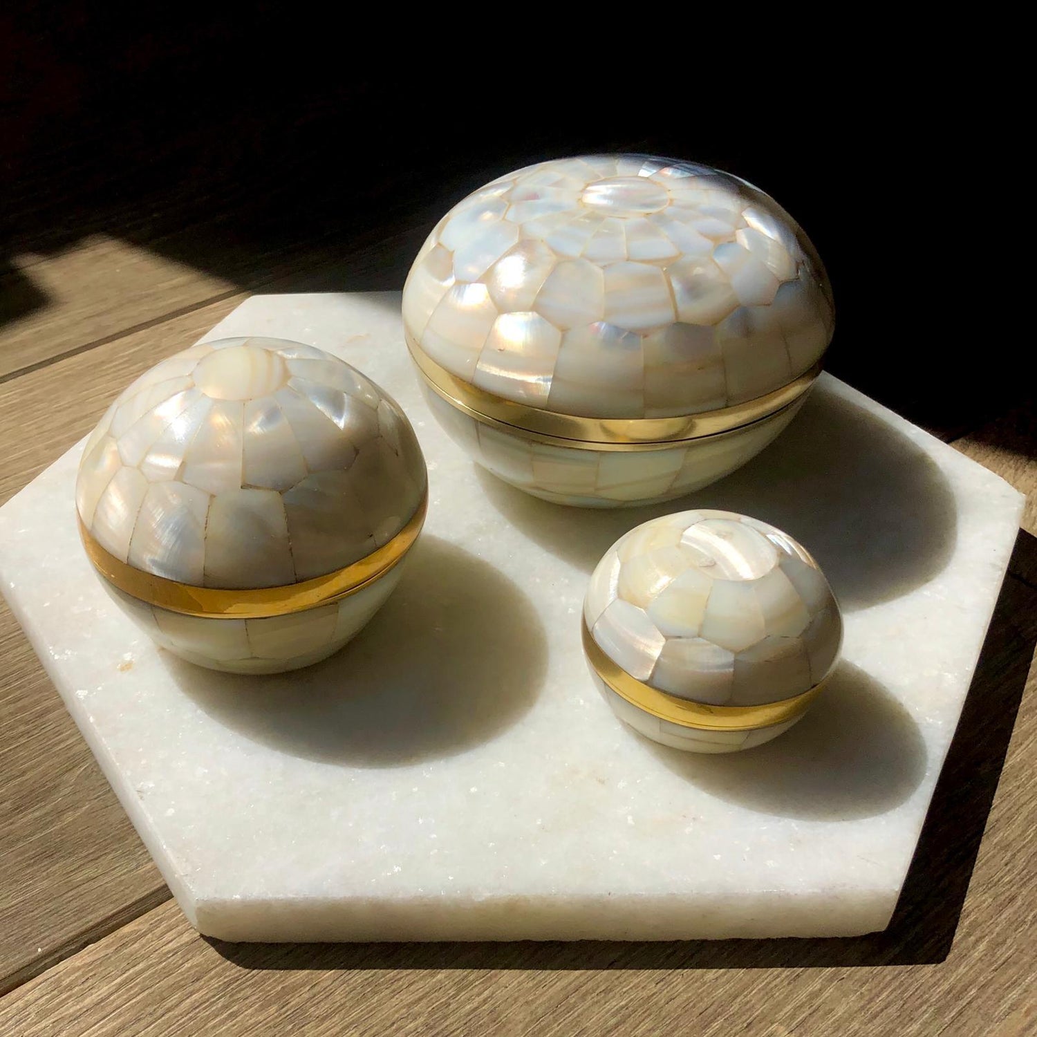 Large Mother Of Pearl Trinket Pot Gift Card Carrie Elizabeth 