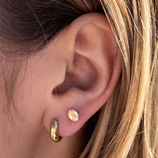 14k Gold Vermeil Mini Chunky Hoop Earrings Earrings Dwarkas 