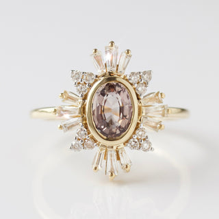 Carrie Elizabeth Sapphire Engagement Ring In 14k Solid Yellow Gold