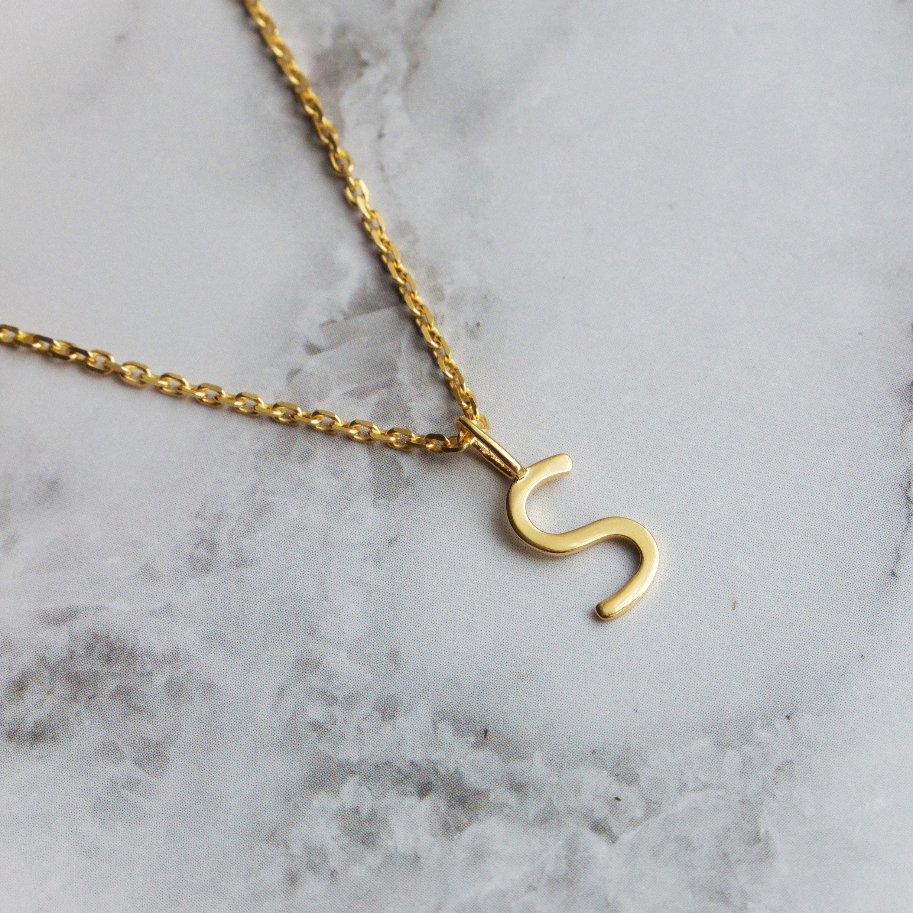Gold Initial Necklace Pendant Delicate Initial Necklace – Carrie