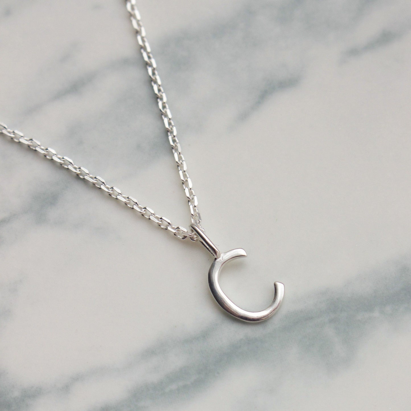Delicate Initial Pendant in Sterling Silver necklace Malya 