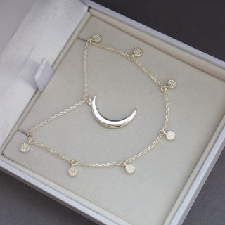 Sterling Silver New Moon Pendant Necklace Malya 
