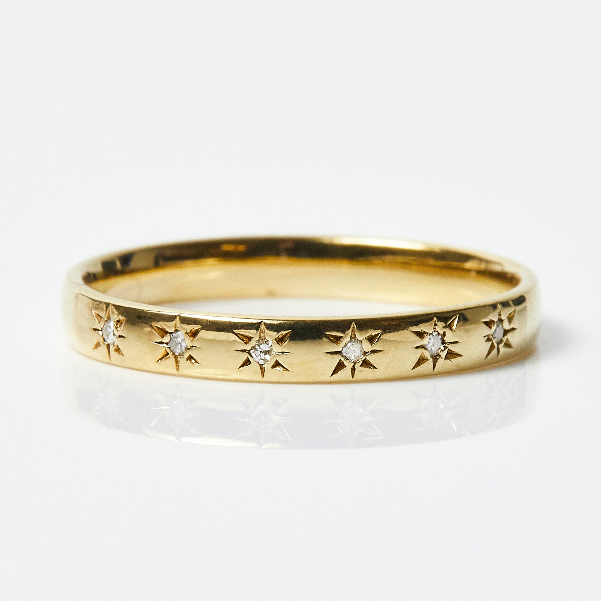 Simple Star Set Diamond Band In Gold Vermeil - Ring - Carrie Elizabeth