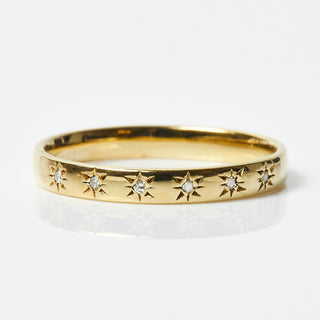 Simple Star Set Diamond Band In 9k Solid Gold - Ring - Carrie Elizabeth
