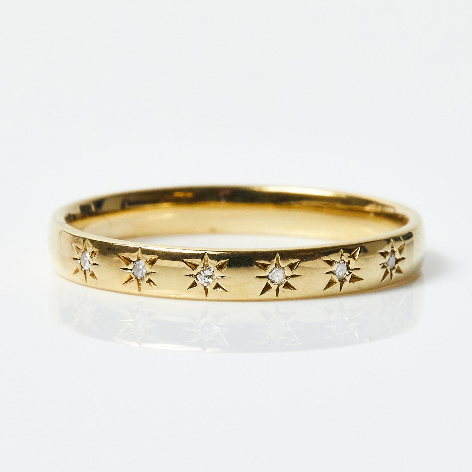 Simple Star Set Diamond Band In 9k Solid Gold - Ring - Carrie Elizabeth