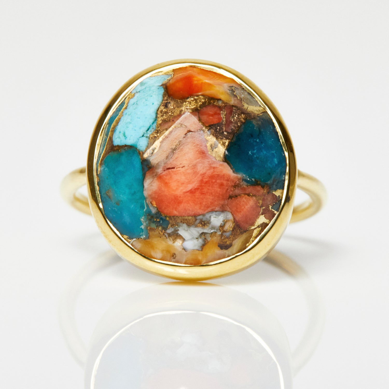 Statement Oyster Turquoise Ring In Gold Vermeil - Ring - Carrie Elizabeth