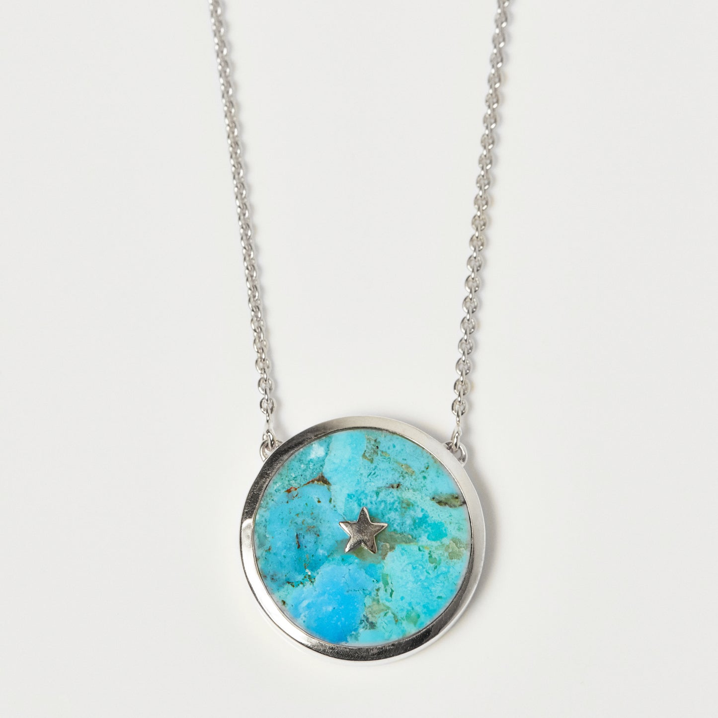 Sterling Silver Night Sky Pendant in Turquoise - Necklace - Carrie Elizabeth