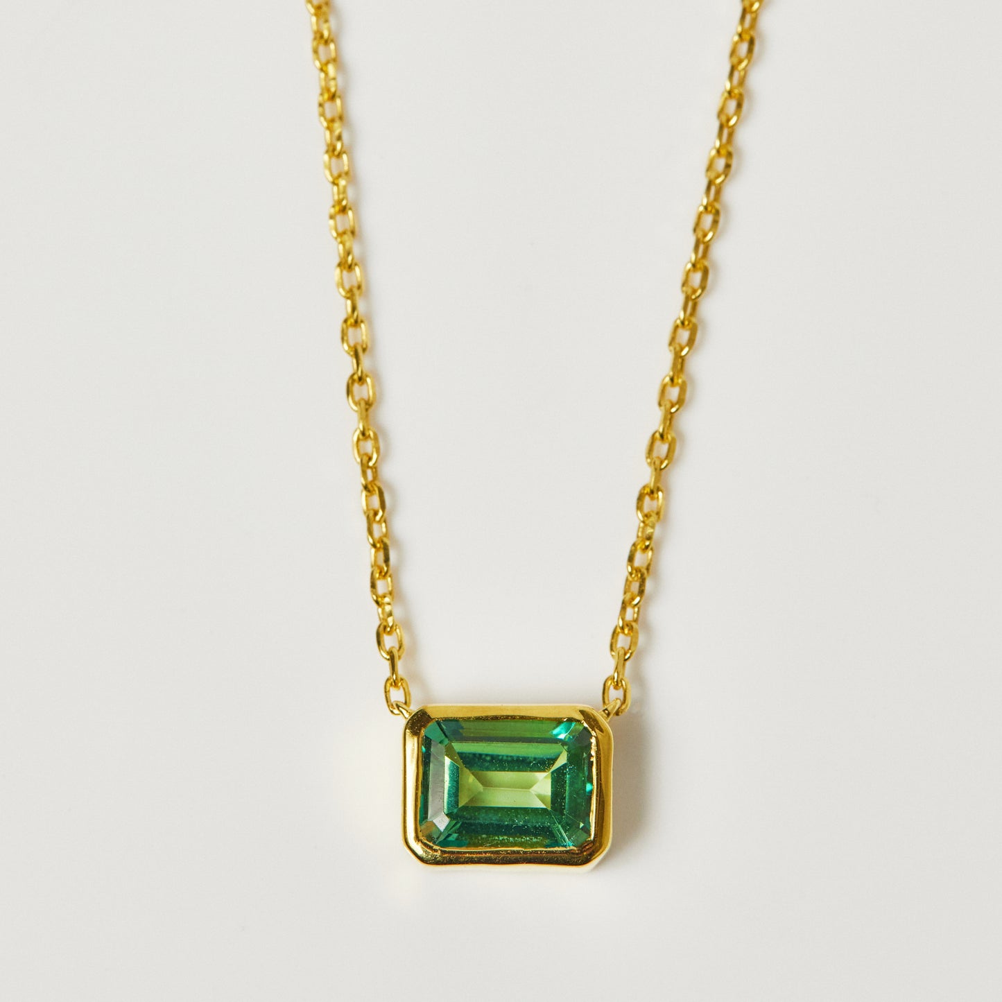 Supernova Fern Green Topaz Necklace In Gold Vermeil - Necklace - Carrie Elizabeth