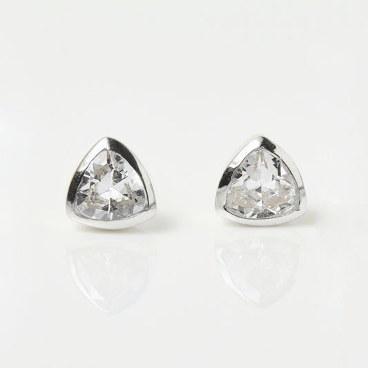 Trillion Studs in Sterling Silver - Earrings - Carrie Elizabeth