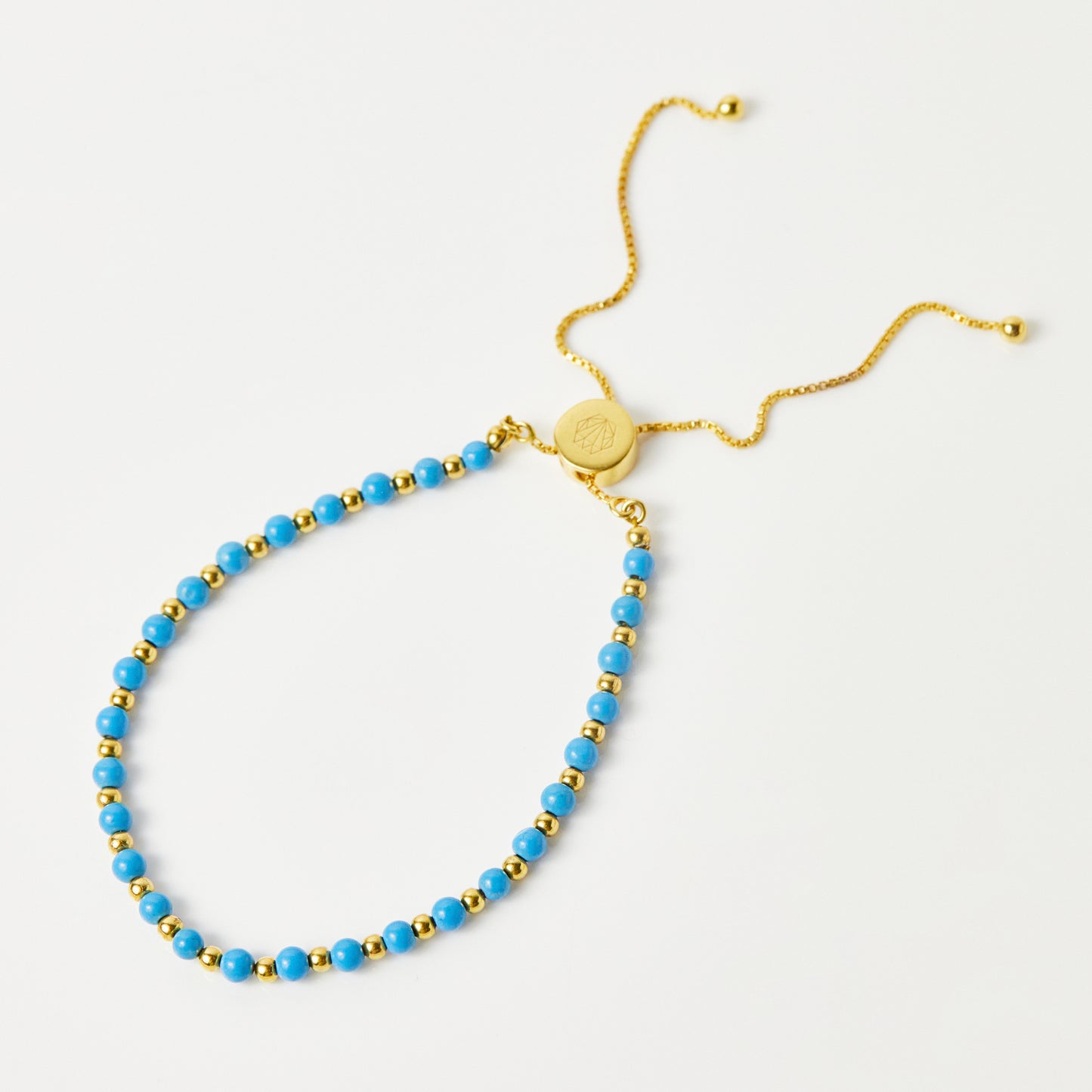 Turquoise Beaded Slider Bracelet In Gold Vermeil - Bracelet - Carrie Elizabeth