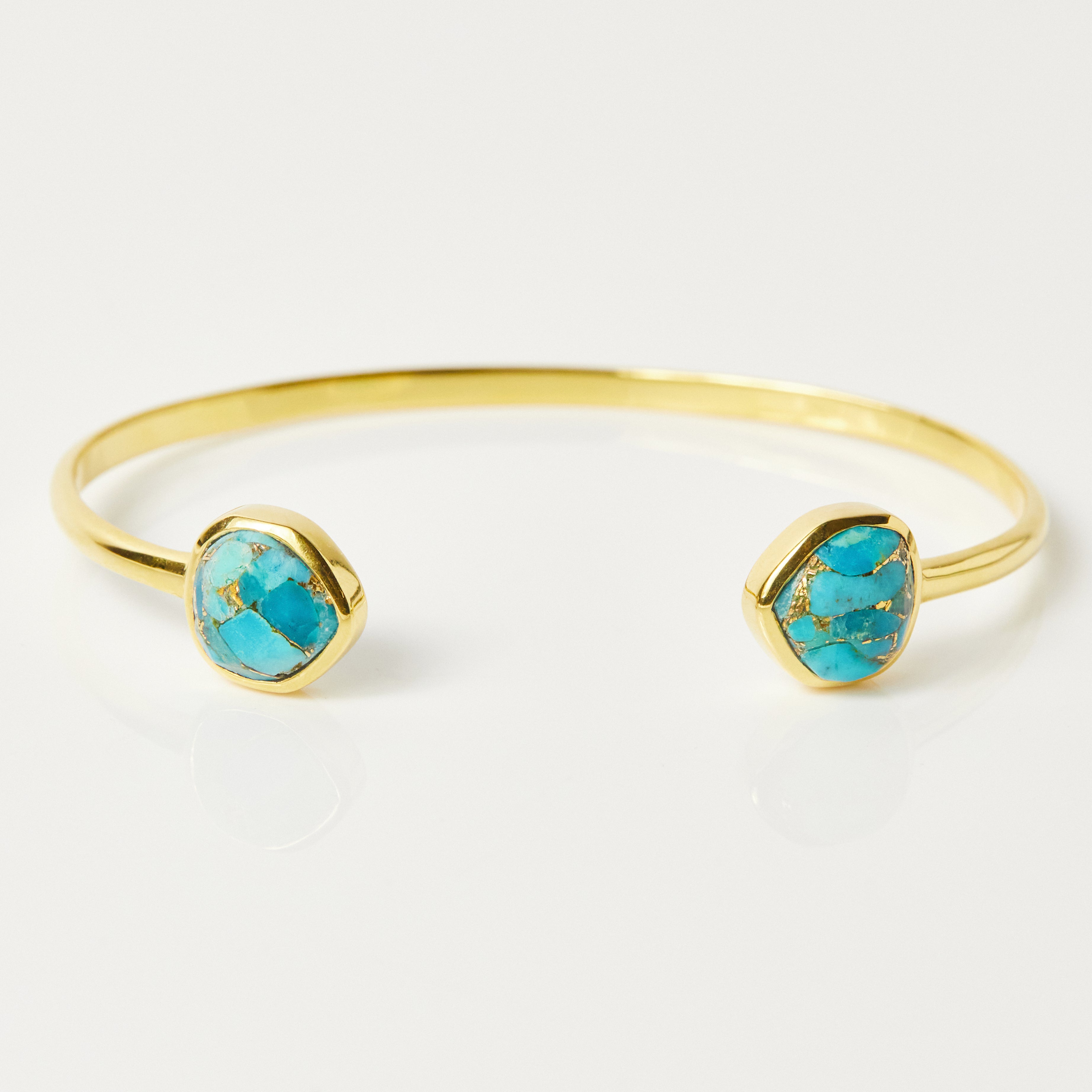 14k Gold Plated Turquoise Cuff Bangle – Carrie Elizabeth