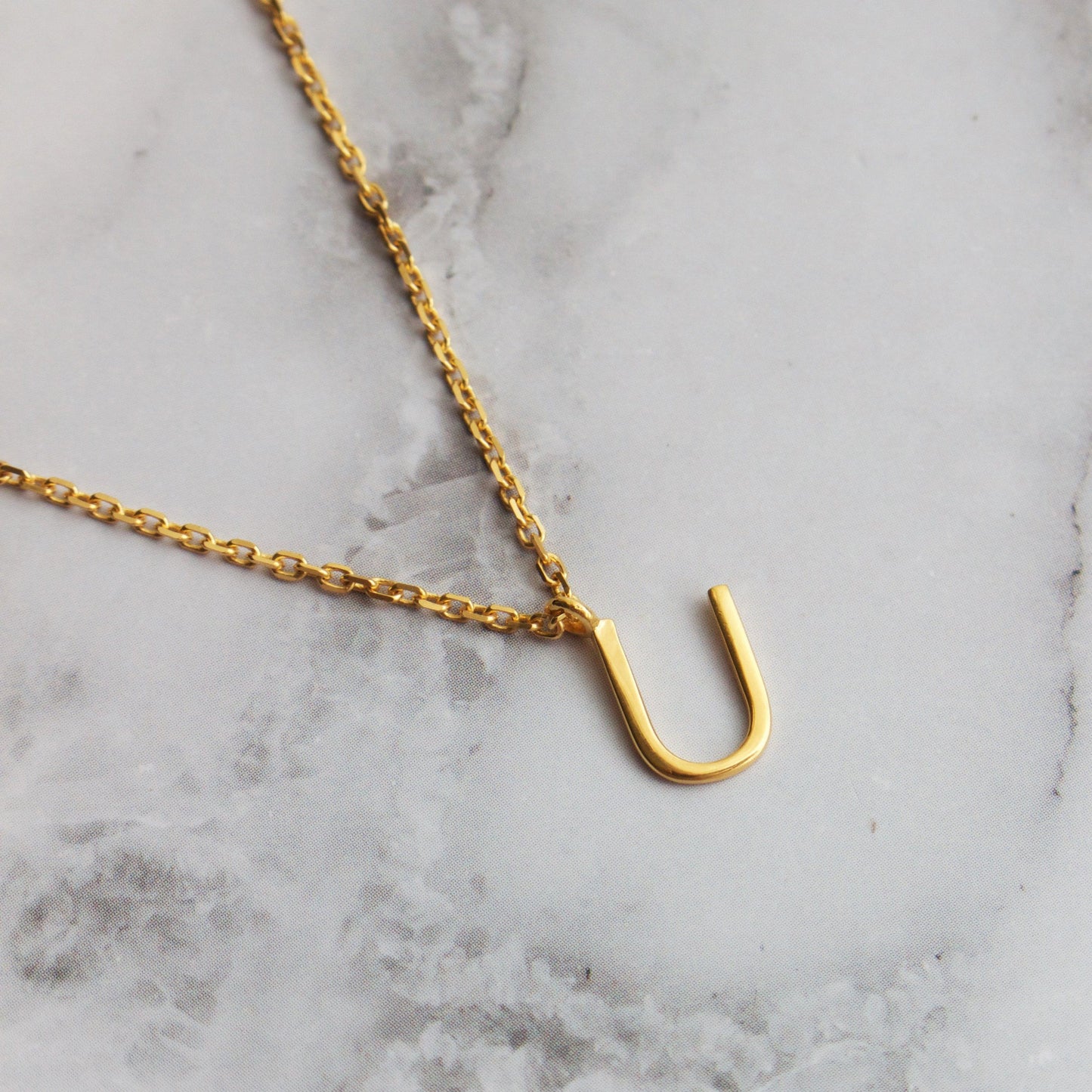 Delicate Initial Pendant Necklace In Gold Vermeil Necklace Malya 