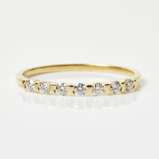 Vintage Diamond Band In 9K Solid Yellow Gold - Ring - Carrie Elizabeth