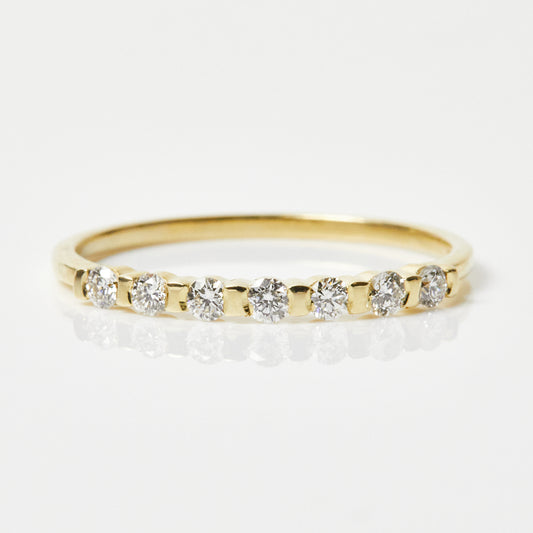 Vintage Diamond Band In 9K Solid Yellow Gold - Ring - Carrie Elizabeth