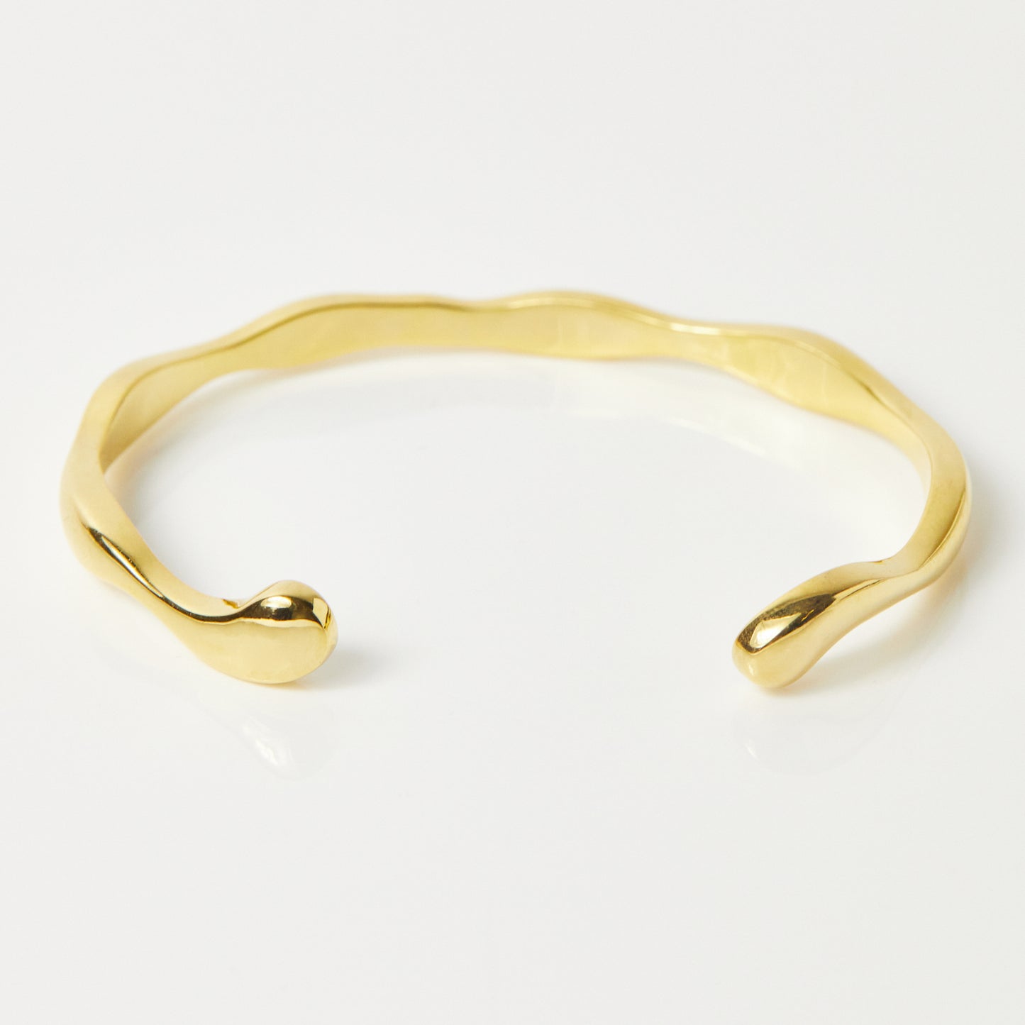 Wavey Cuff Bangle In Gold Plating - Bracelet - Carrie Elizabeth