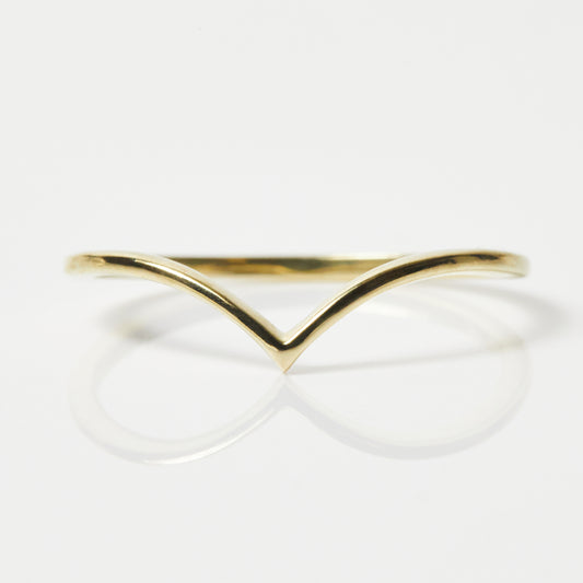 Wishbone Stacking Ring In 9k Solid Yellow Gold - Ring - Carrie Elizabeth