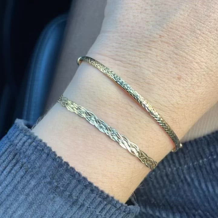 Diamond Cut Braid Chain Bracelet