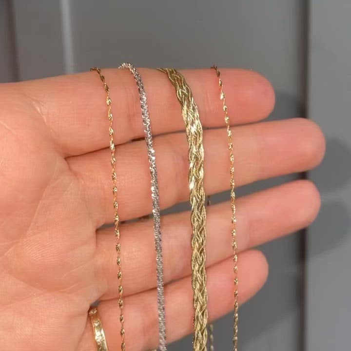 Diamond Cut Braid Chain Necklace