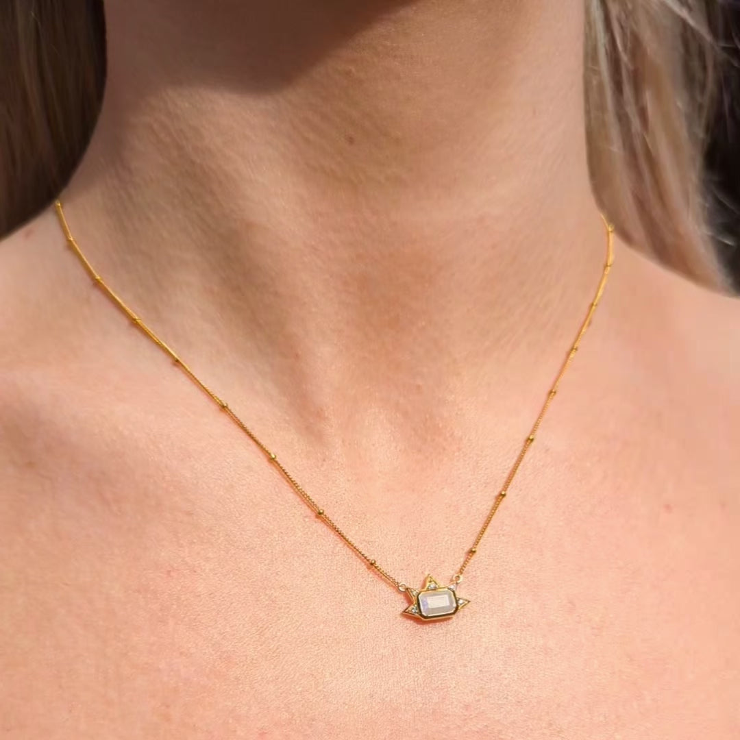 Carrie Elizabeth Moonstone Sunbeam Necklace