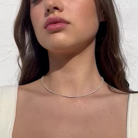 Rice Pearl Beaded Necklace
