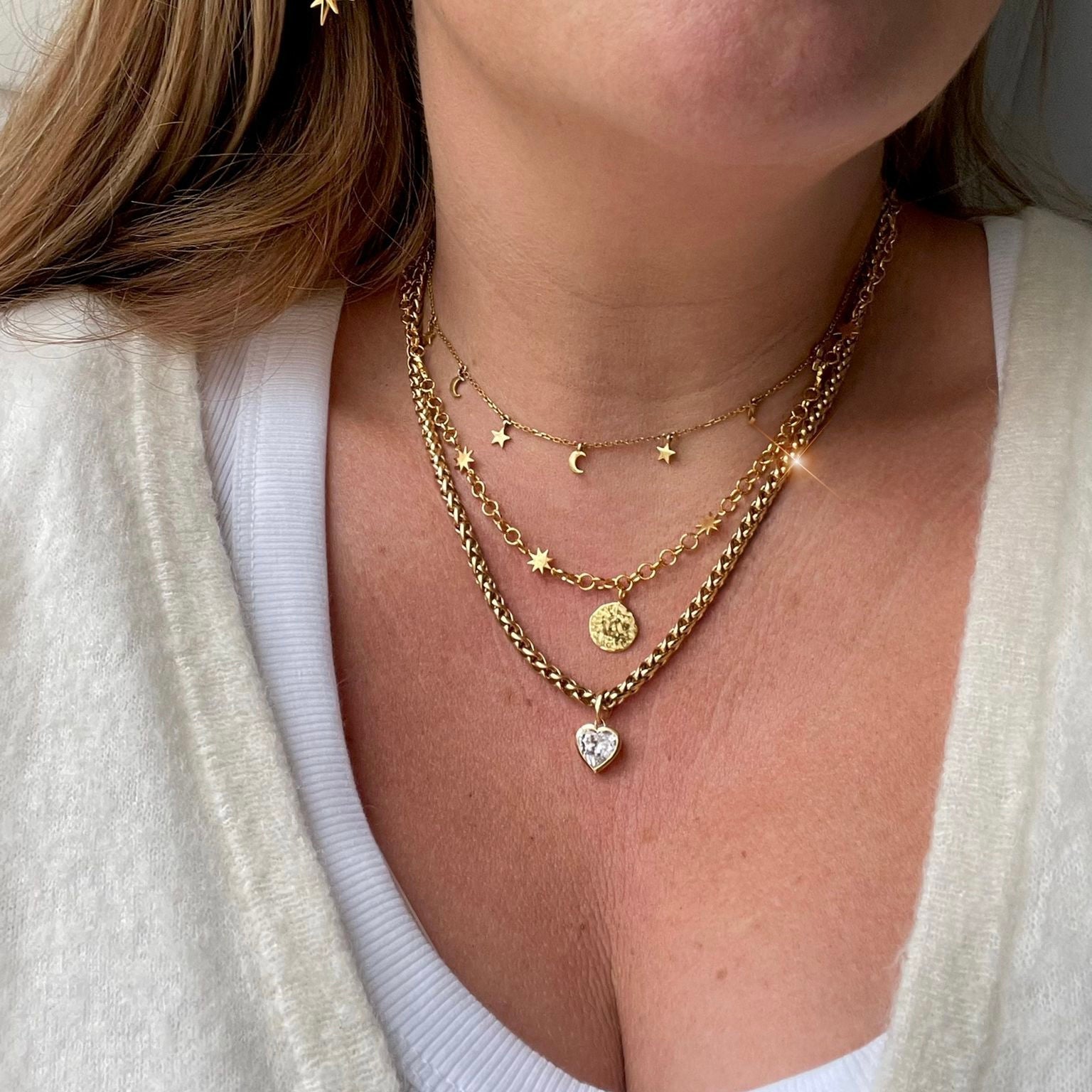 Gorgeous gold vermeil necklaces crafted by Carrie Elizabeth Jewellery 