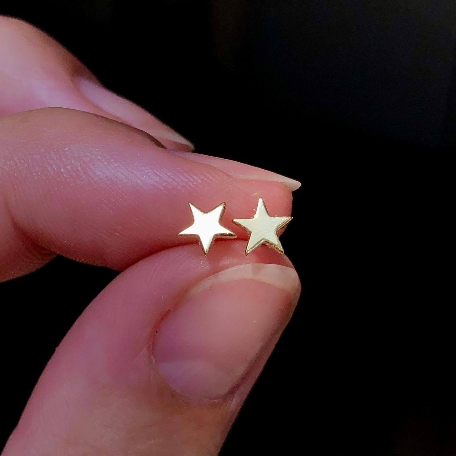 9k Solid Gold Star Stud Earring Earrings Dwarkas 