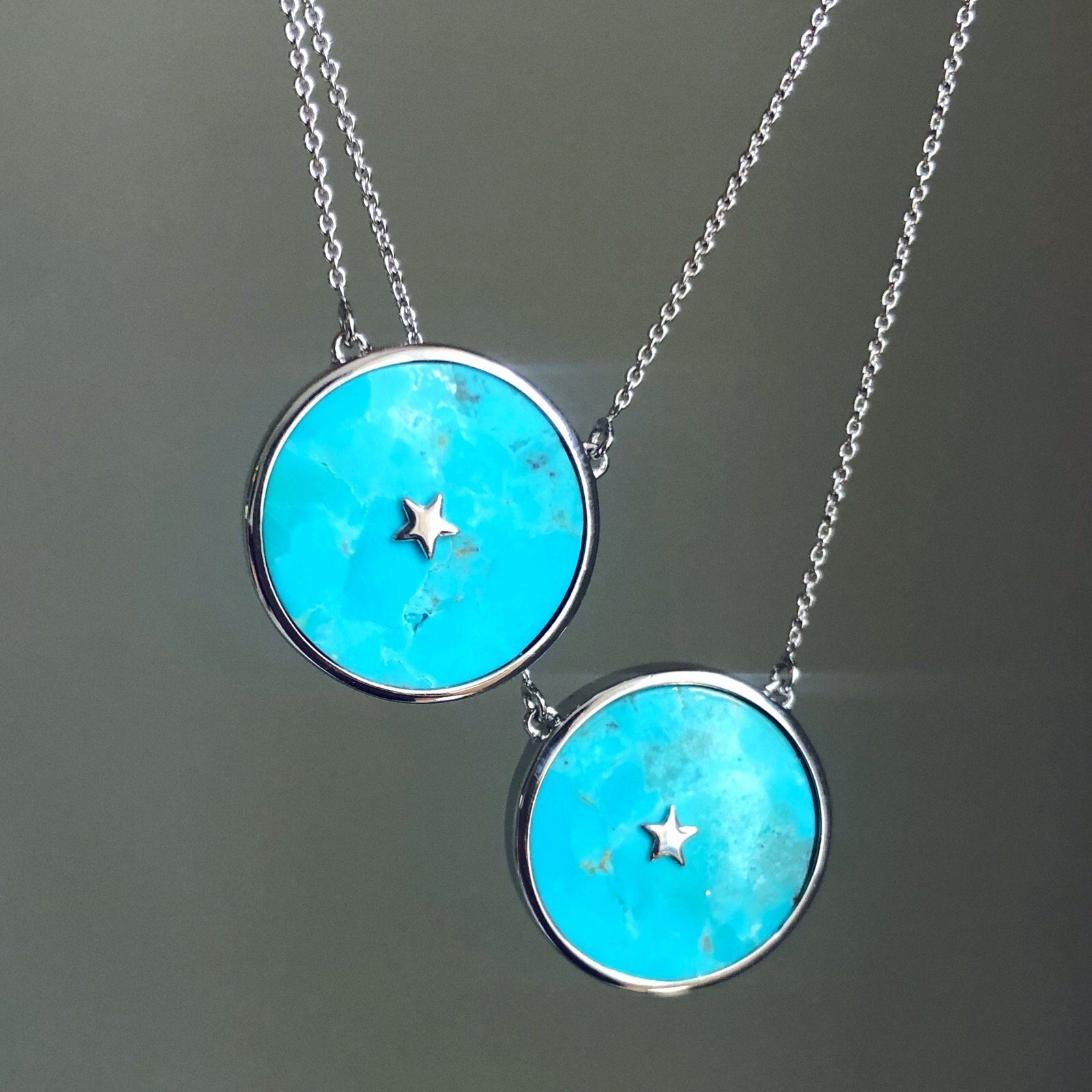 Sterling Silver Night Sky Pendant in Turquoise  18
