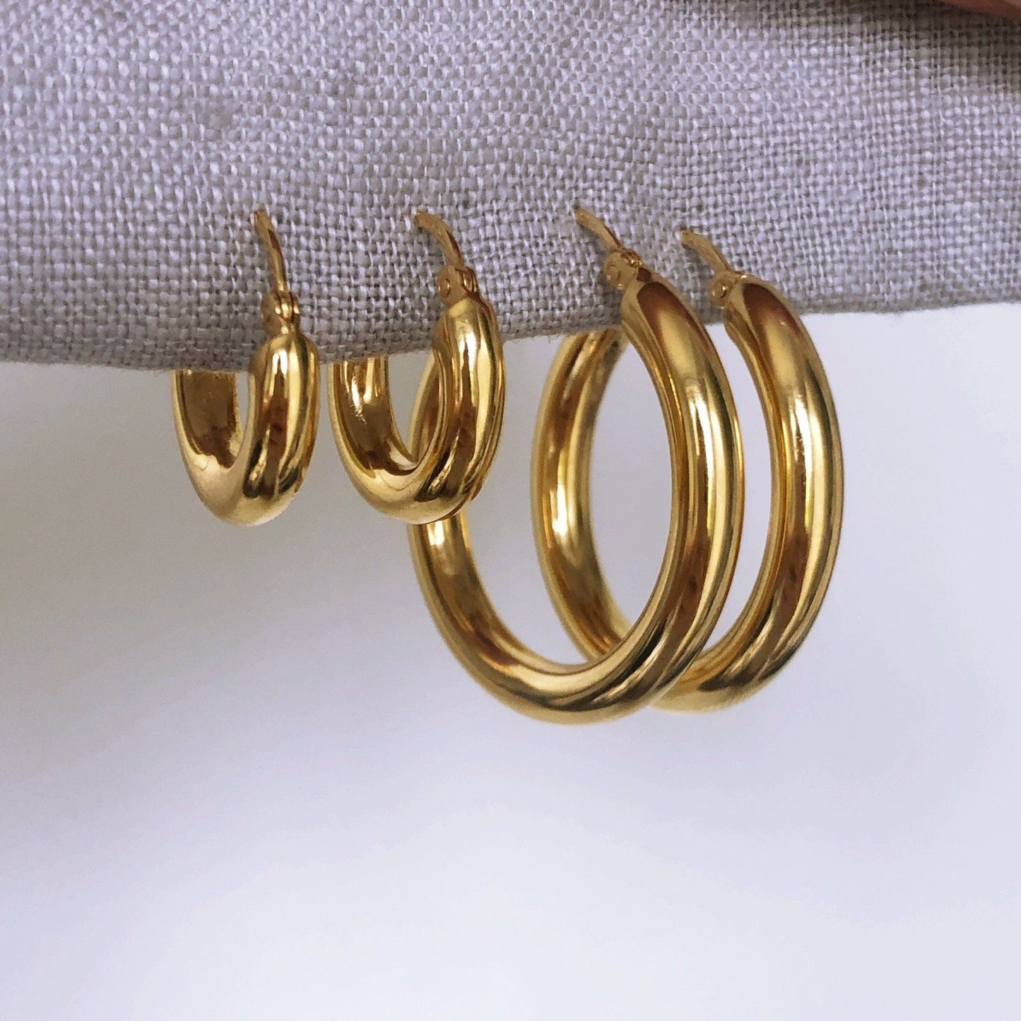 14k Gold Vermeil Small Luxe Chunky Hoop Earrings  earrings, Gold, Hoops, over-80